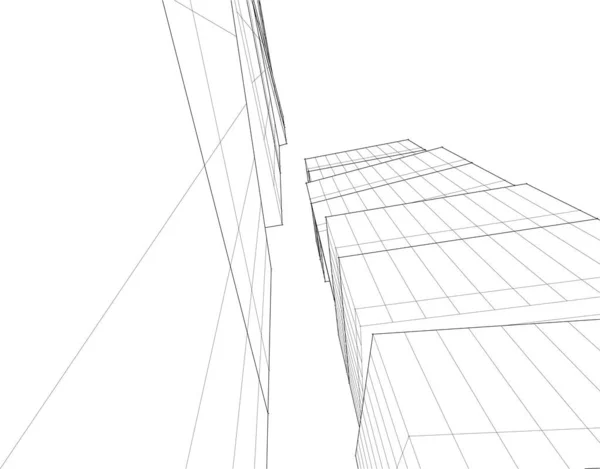 Linhas Abstratas Desenho Conceito Arte Arquitetônica Formas Geométricas Mínimas — Vetor de Stock