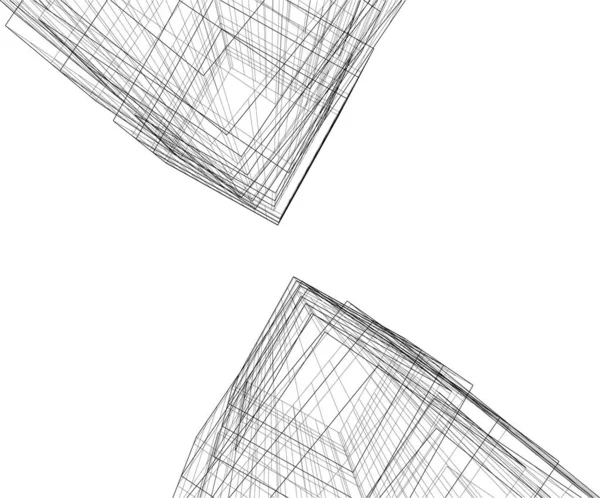 Abstracte Tekenlijnen Architectonisch Kunstconcept Minimale Geometrische Vormen — Stockvector