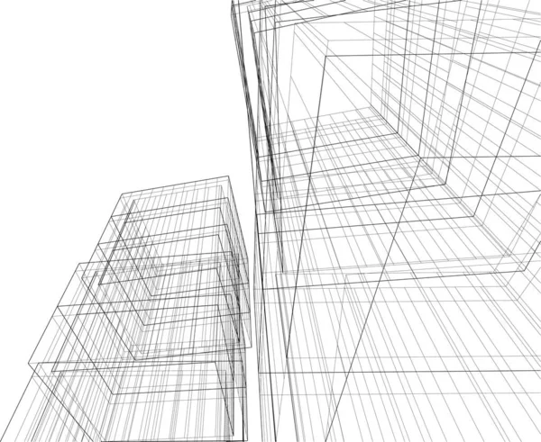 Lignes Dessin Abstraites Dans Concept Art Architectural Formes Géométriques Minimales — Image vectorielle