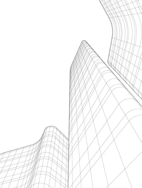 Lignes Dessin Abstraites Dans Concept Art Architectural Formes Géométriques Minimales — Image vectorielle