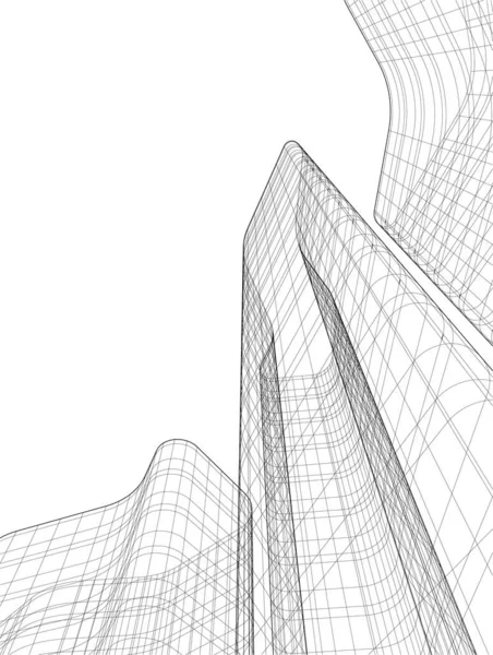 Lignes Dessin Abstraites Dans Concept Art Architectural Formes Géométriques Minimales — Image vectorielle