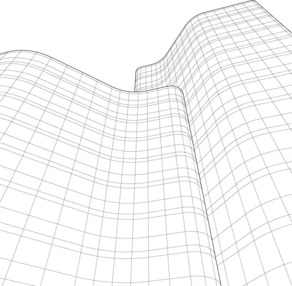 Linhas Abstratas Desenho Conceito Arte Arquitetônica Formas Geométricas Mínimas —  Vetores de Stock