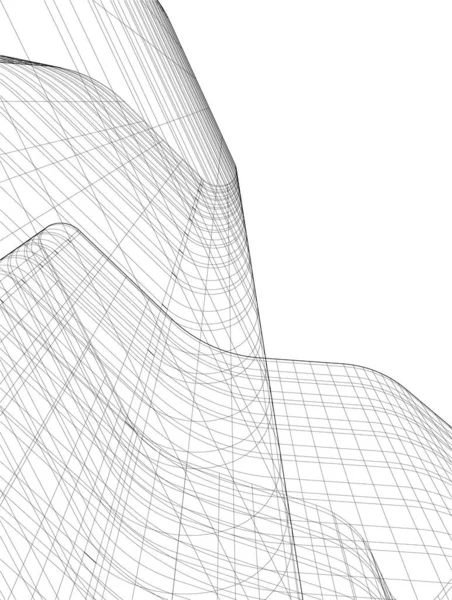 Linhas Abstratas Desenho Conceito Arte Arquitetônica Formas Geométricas Mínimas — Vetor de Stock