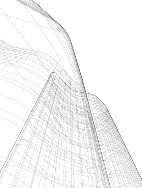 Mimari Sanat Konseptinde Soyut Çizgiler Minimum Geometrik Şekiller — Stok Vektör