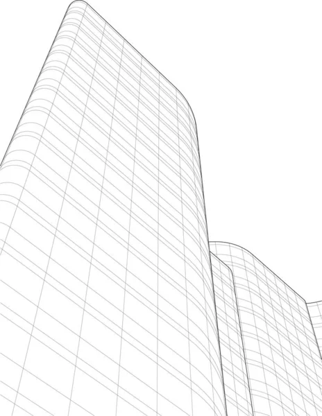 Linhas Abstratas Desenho Conceito Arte Arquitetônica Formas Geométricas Mínimas — Vetor de Stock