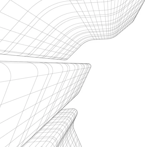 Lignes Dessin Abstraites Dans Concept Art Architectural Formes Géométriques Minimales — Image vectorielle