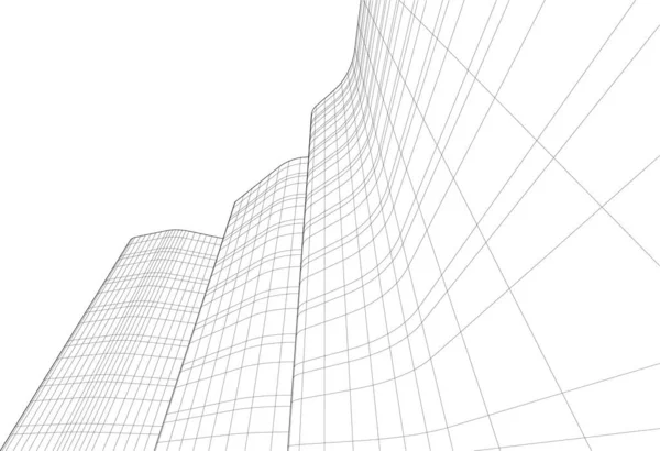 建築芸術の概念における抽象的な線や最小限の幾何学的形状 — ストックベクタ