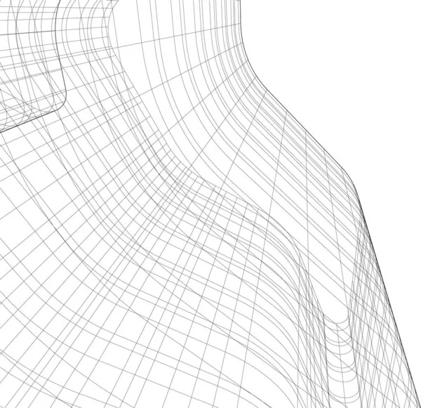 Lignes Dessin Abstraites Dans Concept Art Architectural Formes Géométriques Minimales — Image vectorielle