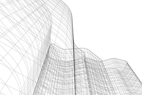 Linhas Abstratas Desenho Conceito Arte Arquitetônica Formas Geométricas Mínimas — Vetor de Stock