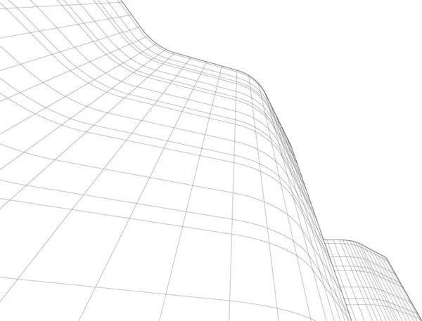 Abstrakte Zeichnungslinien Architektonischen Kunstkonzept Minimale Geometrische Formen — Stockvektor