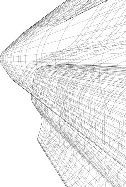 Linee Disegno Astratte Nel Concetto Arte Architettonica Forme Geometriche Minime — Vettoriale Stock