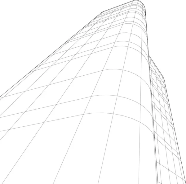 Linhas Abstratas Desenho Conceito Arte Arquitetônica Formas Geométricas Mínimas — Vetor de Stock