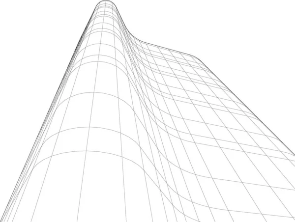 Linhas Abstratas Desenho Conceito Arte Arquitetônica Formas Geométricas Mínimas — Vetor de Stock