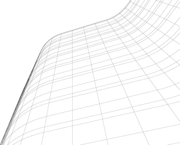 Abstrakte Zeichnungslinien Architektonischen Kunstkonzept Minimale Geometrische Formen — Stockvektor