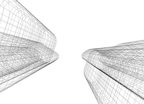 Abstrakte Zeichnungslinien Architektonischen Kunstkonzept Minimale Geometrische Formen — Stockvektor