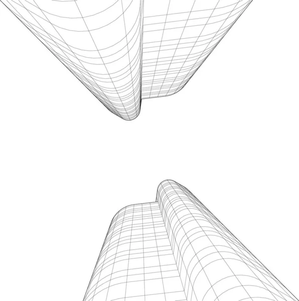 Mimari Sanat Konseptinde Soyut Çizgiler Minimum Geometrik Şekiller — Stok Vektör