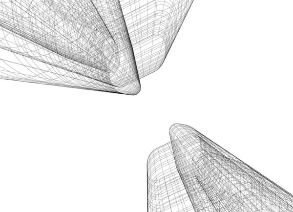 Abstrakte Zeichnungslinien Architektonischen Kunstkonzept Minimale Geometrische Formen — Stockvektor