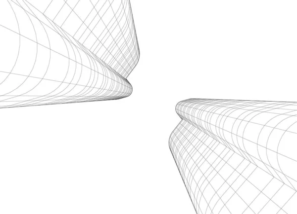 Linhas Abstratas Desenho Conceito Arte Arquitetônica Formas Geométricas Mínimas —  Vetores de Stock