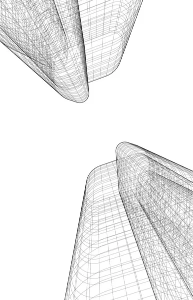 Abstrakte Zeichnungslinien Architektonischen Kunstkonzept Minimale Geometrische Formen — Stockvektor