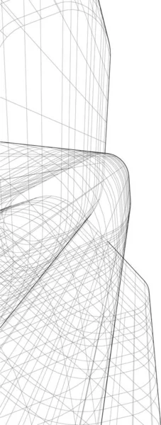 Lignes Dessin Abstraites Dans Concept Art Architectural Formes Géométriques Minimales — Image vectorielle