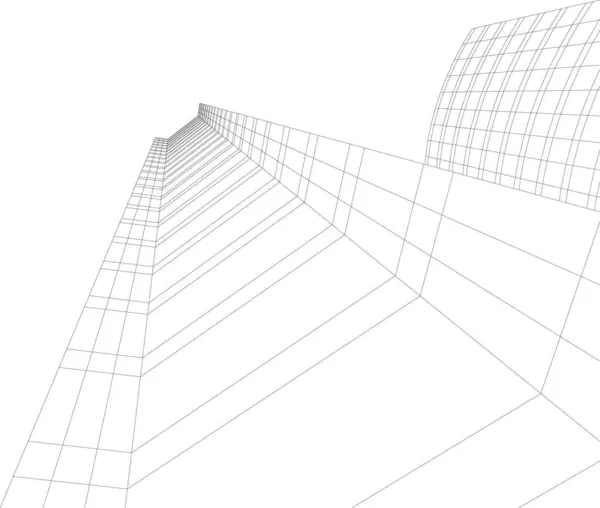 Líneas Abstractas Dibujo Concepto Arte Arquitectónico Formas Geométricas Mínimas — Archivo Imágenes Vectoriales