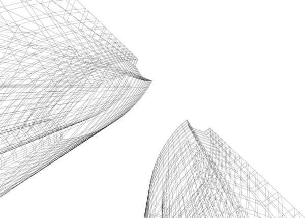 Linhas Abstratas Desenho Conceito Arte Arquitetônica Formas Geométricas Mínimas — Vetor de Stock