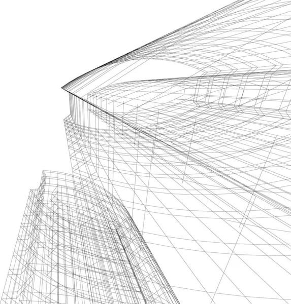 Linhas Abstratas Desenho Conceito Arte Arquitetônica Formas Geométricas Mínimas —  Vetores de Stock