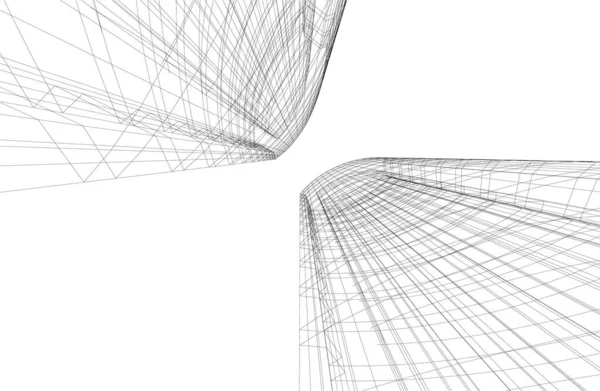 Líneas Abstractas Dibujo Concepto Arte Arquitectónico Formas Geométricas Mínimas — Archivo Imágenes Vectoriales