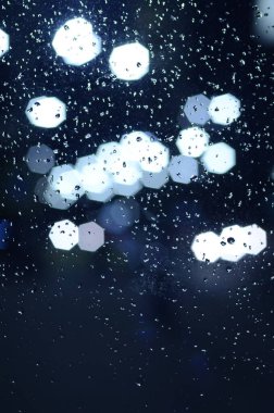 dijital duvar kâğıdı, su damlaları ile cam içinden görülen bokeh ışıkları