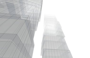 Mimari sanat konseptinde soyut çizgiler, minimum geometrik şekiller. 