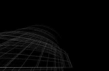 Mimari sanat konseptinde soyut çizgiler, minimum geometrik şekiller. 