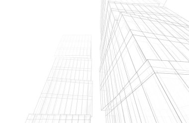 Mimari sanat konseptinde soyut çizgiler, minimum geometrik şekiller. 