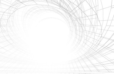 Mimari sanat konseptinde soyut çizgiler, minimum geometrik şekiller. 