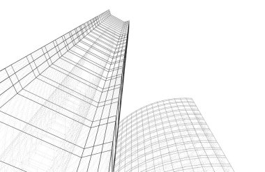 Mimari sanat konseptinde soyut çizgiler, minimum geometrik şekiller. 