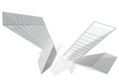 Mimari sanat konseptinde soyut çizgiler, minimum geometrik şekiller. 