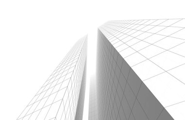 Mimari sanat konseptinde soyut çizgiler, minimum geometrik şekiller. 