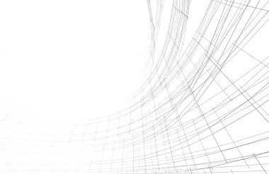 Mimari sanat konseptinde soyut çizgiler, minimum geometrik şekiller. 