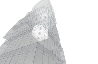 Mimari sanat konseptinde soyut çizgiler, minimum geometrik şekiller. 