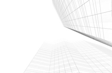 Mimari sanat konseptinde soyut çizgiler, minimum geometrik şekiller. 