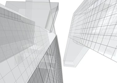 Mimari sanat konseptinde soyut çizgiler, minimum geometrik şekiller. 