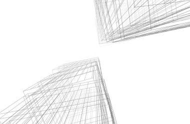 Mimari sanat konseptinde soyut çizgiler, minimum geometrik şekiller. 