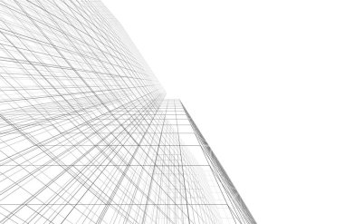 Mimari sanat konseptinde soyut çizgiler, minimum geometrik şekiller. 