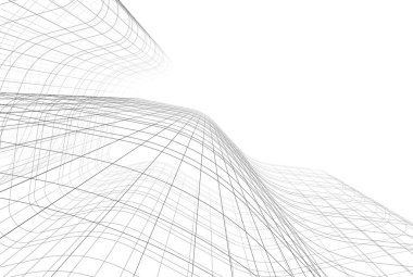 Mimari sanat konseptinde soyut çizgiler, minimum geometrik şekiller. 