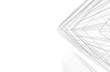 Mimari sanat konseptinde soyut çizgiler, minimum geometrik şekiller. 