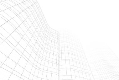 Mimari sanat konseptinde soyut çizgiler, minimum geometrik şekiller. 