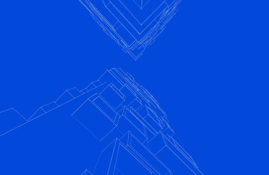 Mimari sanat konseptinde soyut çizgiler, minimum geometrik şekiller. 