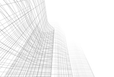 Mimari sanat konseptinde soyut çizgiler, minimum geometrik şekiller. 