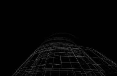 Mimari sanat konseptinde soyut çizgiler, minimum geometrik şekiller. 