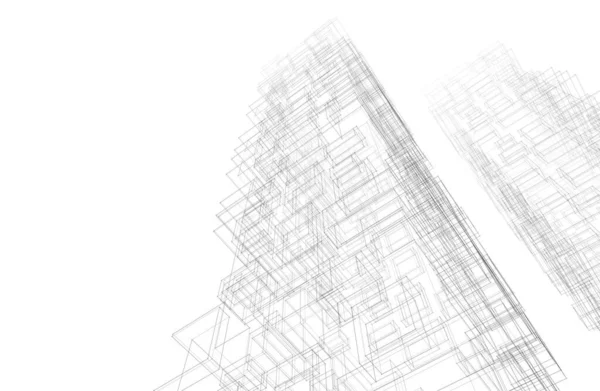 Linee Disegno Astratte Nel Concetto Arte Architettonica Forme Geometriche Minime — Foto Stock