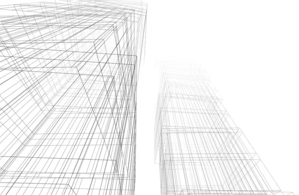 Lignes Dessin Abstraites Dans Concept Art Architectural Formes Géométriques Minimales — Photo